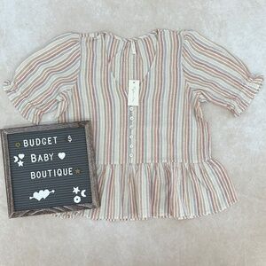 New Rylee + Cru Multi Stripe Maddy Blouse